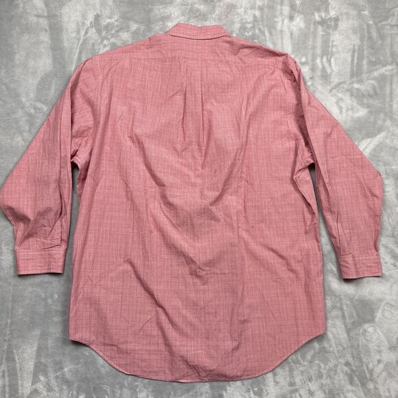 Ralph Lauren Shirt Mens 17 32/33 Coral Plaid Long Sleeve Button Down Pony Logo - Picture 6 of 6
